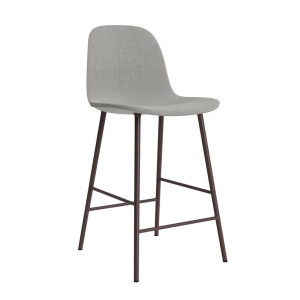 NORMANN COPENHAGEN krzesło barowe tapicerowane FORM STEEL H65 cm brązowe