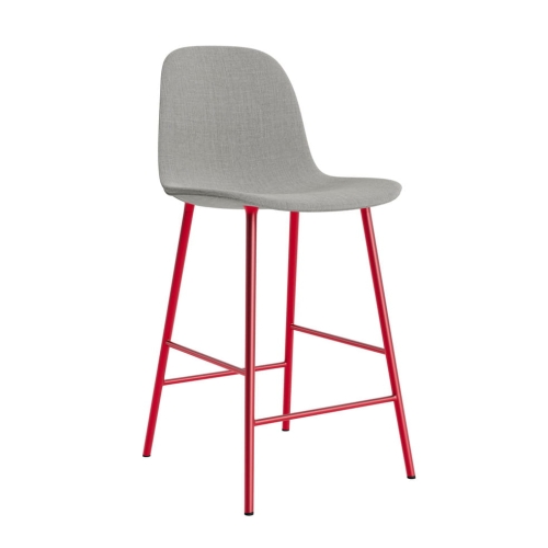 NORMANN COPENHAGEN krzesło barowe tapicerowane FORM STEEL H65 cm jasnoczerwone