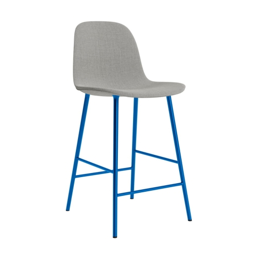 NORMANN COPENHAGEN krzesło barowe tapicerowane FORM STEEL H65 cm jasnoniebieskie