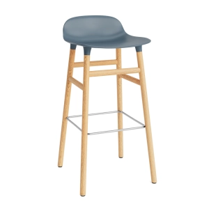 NORMANN COPENHAGEN krzesło barowe FORM WOOD 75cm dąb naturalny / niebieskie