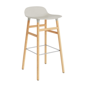 NORMANN COPENHAGEN krzesło barowe FORM WOOD 75cm dąb naturalny / jasnoszare