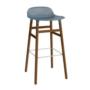 NORMANN COPENHAGEN krzesło barowe FORM WOOD 75cm orzech / niebieskie