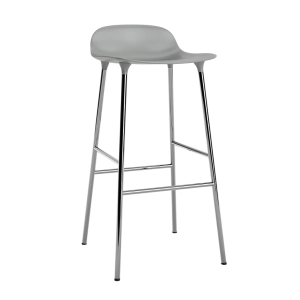 NORMANN COPENHAGEN krzesło barowe FORM STEEL 75cm chrom / szare