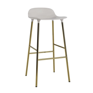 NORMANN COPENHAGEN krzesło barowe FORM STEEL 75cm mosiądz / ciepłoszare