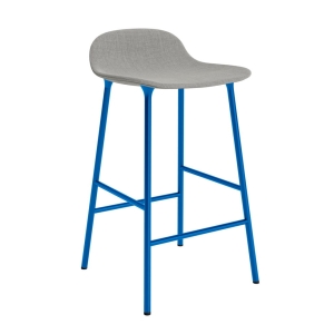 NORMANN COPENHAGEN krzesło barowe tapicerowane FORM STEEL 75cm jasnoniebieskie / różne kolory