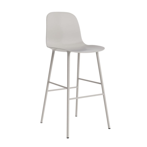 NORMANN COPENHAGEN krzesło barowe FORM STEEL H75 cm ciepłoszare