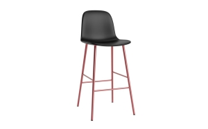 NORMANN COPENHAGEN krzesło barowe tapicerowane FORM STEEL H75 cm czerwone / różne kolory