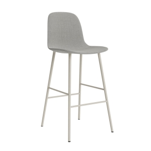 NORMANN COPENHAGEN krzesło barowe tapicerowane FORM STEEL H75 cm jasnoszare / różne kolory