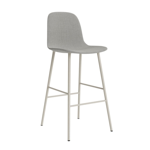 NORMANN COPENHAGEN krzesło barowe tapicerowane FORM STEEL H75 cm jasnoszare / różne kolory