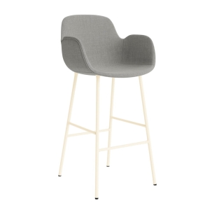 NORMANN COPENHAGEN krzesło barowe tapicerowane FORM STEEL 75cm kremowe / różne kolory