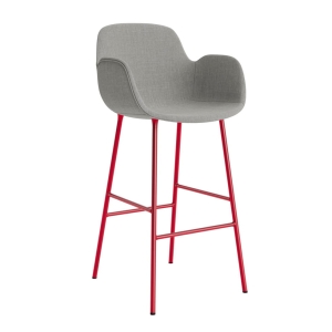 NORMANN COPENHAGEN krzesło barowe tapicerowane FORM STEEL 75cm jasnoczerwone / różne kolory