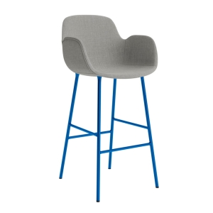 NORMANN COPENHAGEN krzesło barowe tapicerowane FORM STEEL 75cm jasnoniebieskie / różne kolory