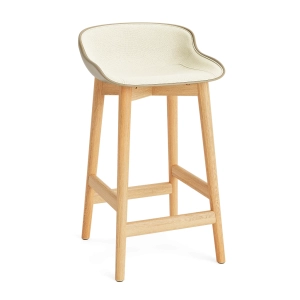 NORMANN COPENHAGEN krzesło barowe z frontem tapicerowanym HYG 65 cm dąb naturalny / piaskowe