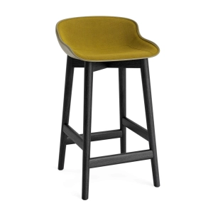 NORMANN COPENHAGEN krzesło barowe z frontem tapicerowanym HYG 65 cm czarny dąb / oliwkowe