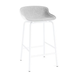 NORMANN COPENHAGEN krzesło barowe front tapicerowany HYG STEEL 65cm białe / różne kolory