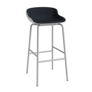 NORMANN COPENHAGEN krzesło barowe front tapicerowany HYG STEEL 75 cm szare / różne kolory