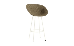 NORMANN COPENHAGEN krzesło barowe z podłokietnikami MAT 75cm kremowa stal / seaweed