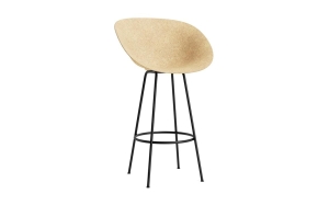 NORMANN COPENHAGEN krzesło barowe z podłokietnikami MAT 75cm czarna stal / hemp