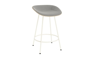 NORMANN COPENHAGEN stołek barowy front tapicerowany MAT 65cm kremowa stal / hemp / różne kolory