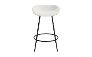 NORMANN COPENHAGEN stołek barowy front tapicerowany MAT 65cm czarna stal / seaweed / różne kolory