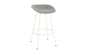 NORMANN COPENHAGEN stołek barowy front tapicerowany MAT 75cm kremowa stal / hemp / różne kolory