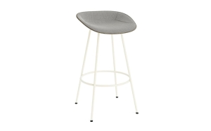 NORMANN COPENHAGEN stołek barowy front tapicerowany MAT 75cm kremowa stal / seaweed / różne kolory