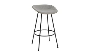NORMANN COPENHAGEN stołek barowy front tapicerowany MAT 75cm czarna stal / seaweed / różne kolory
