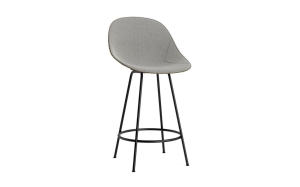 NORMANN COPENHAGEN krzesło barowe front tapicerowany MAT 65cm czarna stal / seaweed / różne kolory