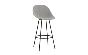 NORMANN COPENHAGEN krzesło barowe front tapicerowany MAT 75cm czarna stal / hemp / różne kolory
