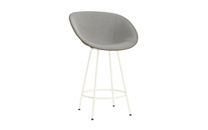 NORMANN COPENHAGEN krzesło barowe z podłokietnikami front tapicerowany MAT 65cm kremowa stal / seaweed / różne kolory