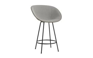 NORMANN COPENHAGEN krzesło barowe z podłokietnikami front tapicerowany MAT 65cm czarna stal / seaweed / różne kolory
