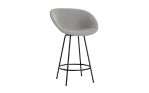 NORMANN COPENHAGEN krzesło barowe z podłokietnikami tapicerowane MAT 65cm czarna stal / różne kolory