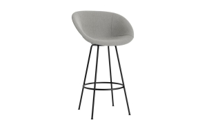 NORMANN COPENHAGEN krzesło barowe z podłokietnikami tapicerowane MAT 75cm czarna stal / różne kolory