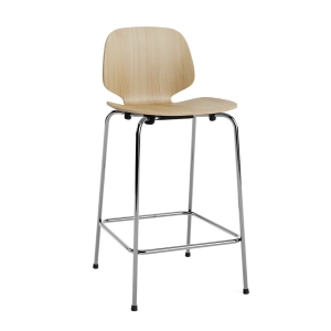 NORMANN COPENHAGEN krzesło barowe MY 65cm chrom / dąb naturalny