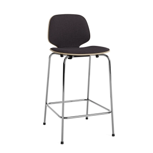 NORMANN COPENHAGEN krzesło barowe front tapicerowany MY 65cm chrom / dąb naturalny / różne kolory
