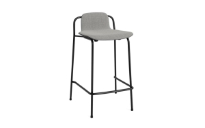 NORMANN COPENHAGEN krzesło barowe front tapicerowany STUDIO 65 czarna stal / czarne / różne kolory