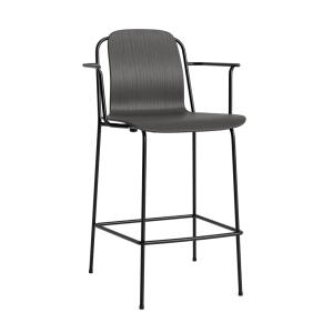 NORMANN COPENHAGEN krzesło barowe z podłokietnikami STUDIO 65 czarne / dąb czarny