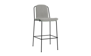 NORMANN COPENHAGEN krzesło barowe front tapicerowany STUDIO 75 czarne / dąb zielony / różne kolory