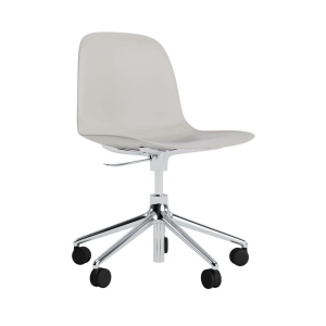NORMANN COPENHAGEN krzesło na kółkach z regulacją wysokości FORM SWIVEL 5W aluminium / ciepłoszare