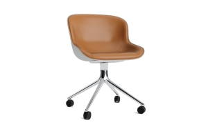 NORMANN COPENHAGEN krzesło obrotowe na kółkach front tapicerowany HYG 4W aluminium / szare / różne kolory