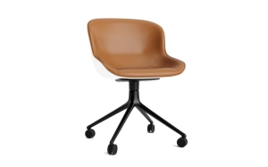 NORMANN COPENHAGEN krzesło obrotowe na kółkach front tapicerowany HYG 4W czarne aluminium / białe / różne kolory