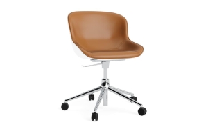 NORMANN COPENHAGEN krzesło na kółkach z regulowaną wysokością front tapicerowany HYG 5W aluminium / białe / różne kolory