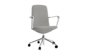NORMANN COPENHAGEN krzesło tapicerowane obrotowe z podłokietnikami i regulacją wysokości OFF LOW 5W aluminium / różne kolory