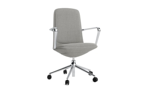 NORMANN COPENHAGEN krzesło tapicerowane obrotowe z podłokietnikami i regulacją wysokości oraz poduszką OFF LOW 5W aluminium / różne kolory