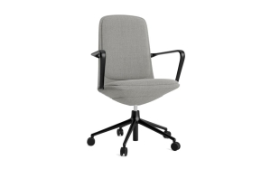 NORMANN COPENHAGEN krzesło tapicerowane obrotowe z podłokietnikami i regulacją wysokości oraz poduszką OFF LOW 5W czarne aluminium / różne kolory