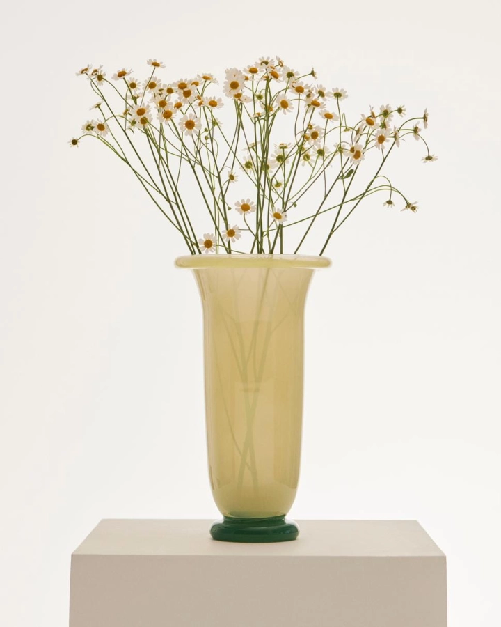 Empire Vase L sand with lemon rim and green base.jpg