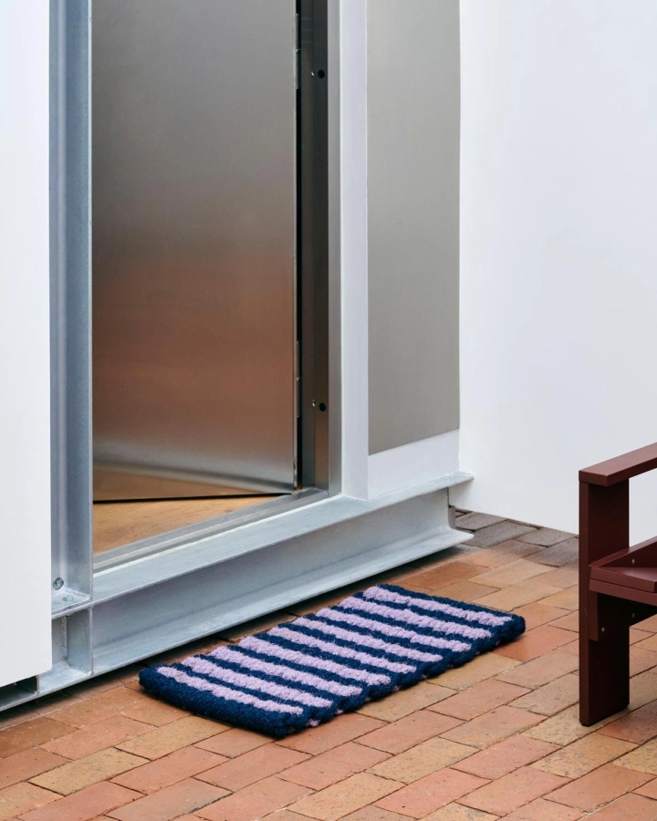 Coco Door Mat Stripe Wide lavender and navy.jpg