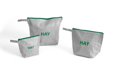 HAY kosmetyczki CANDY MONO WASH szare zestaw 3 sztuk