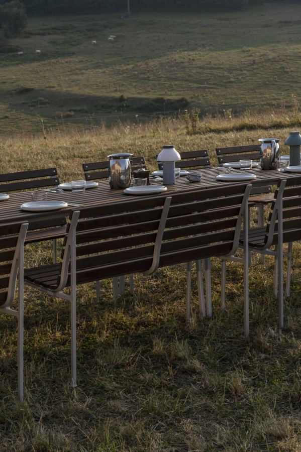 Traverse Table_Traverse Dining Bench heat treated oiled ash_PC Portable fall green_slate blue_Indian Steel Pitcher xs.jpg