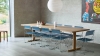 X-Line Chair Indoor powder blue seat and back chromed frame_Passerelle Table wb lacquer oak.jpg